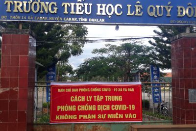 Trường TH Lê Quý Đôn làm khu cách ly tập trung đón công dân về địa phương thực hiện cách ly tập trung
